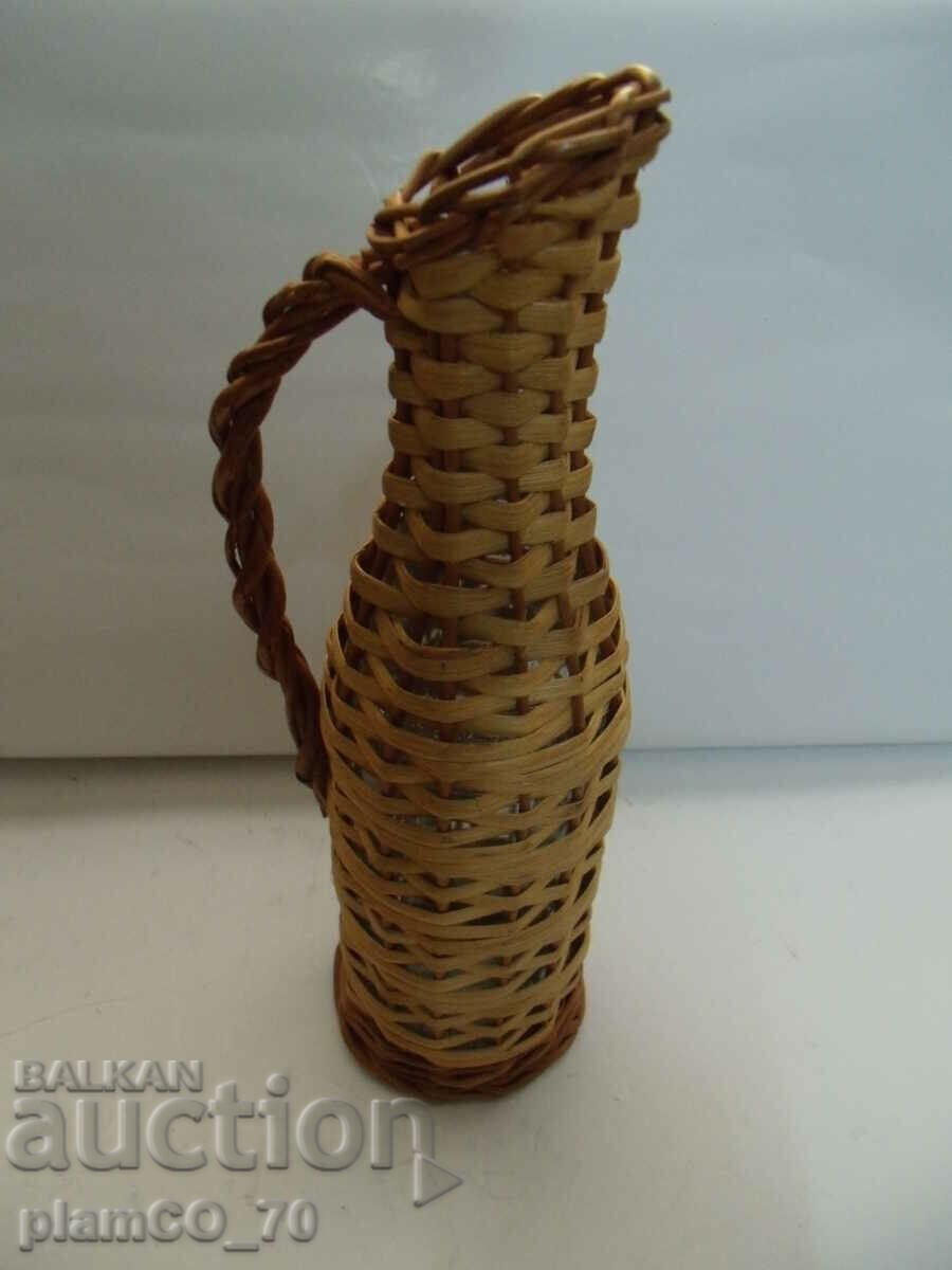 #*7549 old braided glass bottle - capacity 0.350