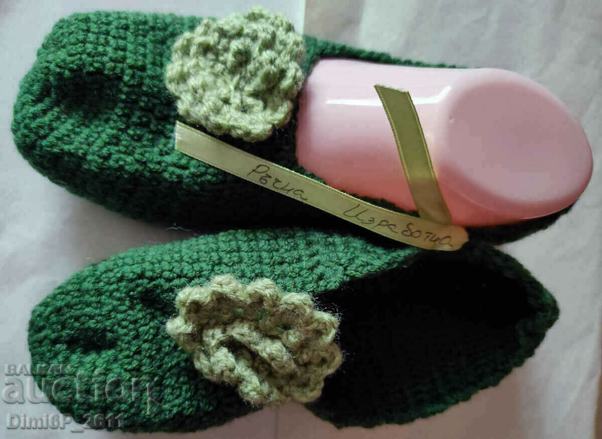 Papuci tricotati manual, diferite modele