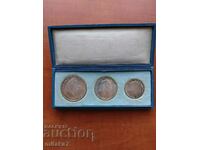 Set of three silver coins, 1911, Bavaria