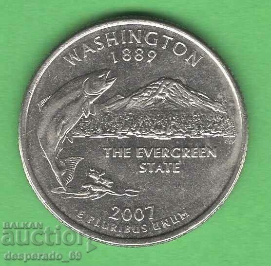 (¯`'•.¸ 25 cents 2007 D USA (Washington) ¸.•'´¯)