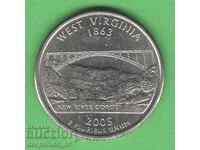 (¯`'•.¸ 25 cents 2005 P USA (West Virginia) ¸.•'´¯)