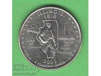 (¯`'•.¸ 25 cents 2003 P USA (Illinois) ¸.•'´¯)