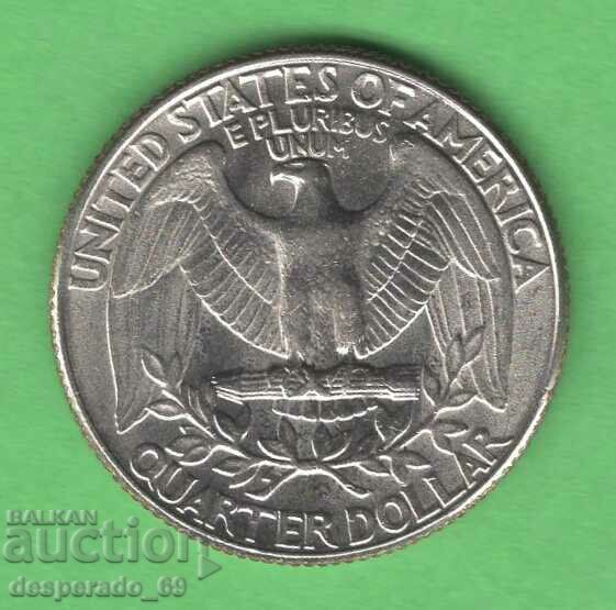 (¯`'•.¸ 25 cents 1988 D USA aUNC ¸.•'´¯)