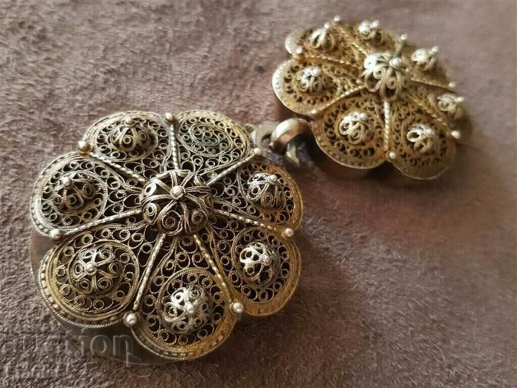 Auction Renaissance SILVER filigree with gilding Panagyurska pafta Auction Renaissance SILVER filigree with gilding Panagyurska pafta