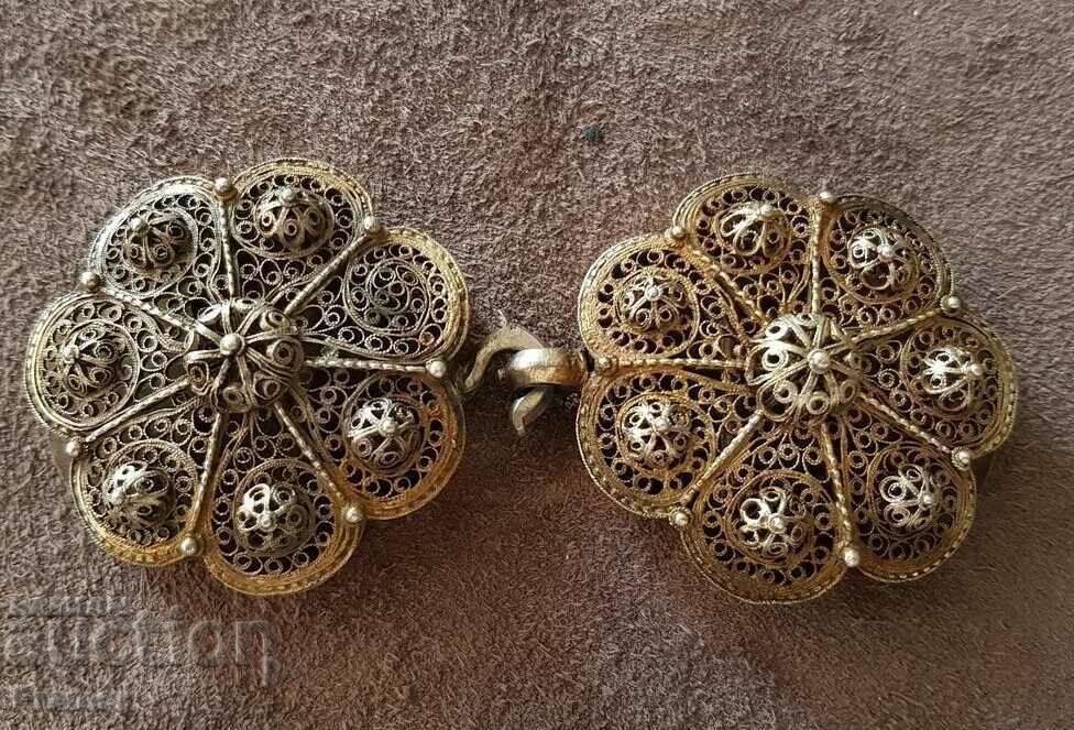 Renaissance SILVER filigree with gilding Panagyurska pafta Renaissance SILVER filigree with gilding Panagyurska pafta