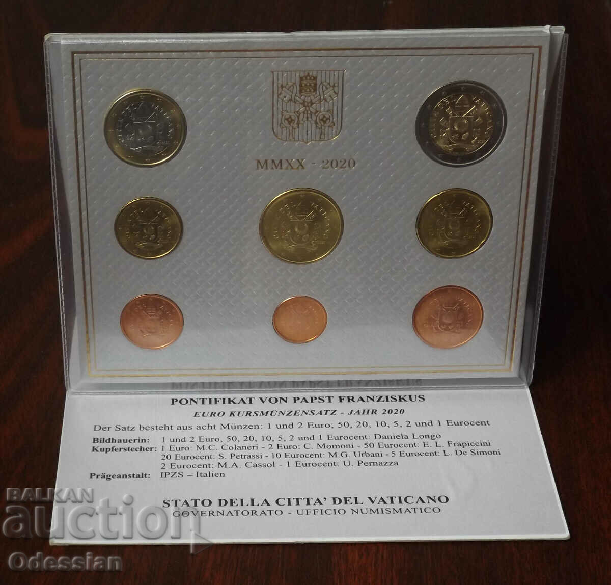 Vatican City 2020 - 1 Cent to 2 Euro Complete Set BU