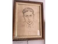 Bocho Donev Autoportret 1930 creion semnat 32/44cm