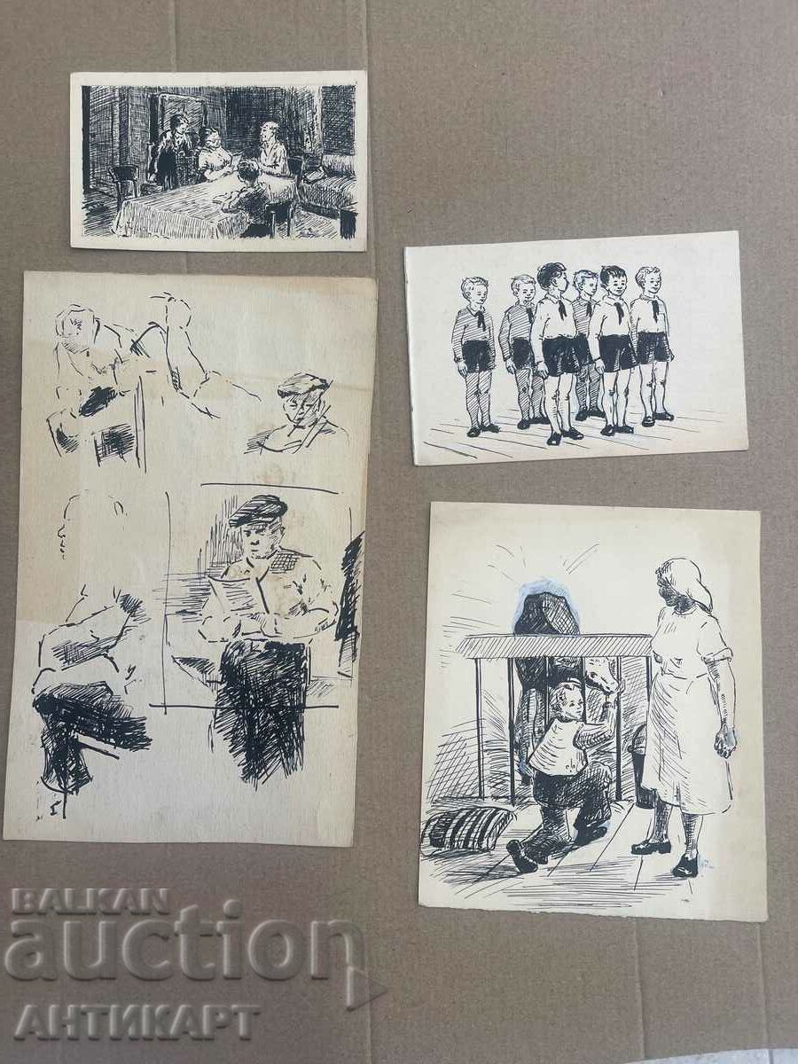 4 σχέδια με μελάνι