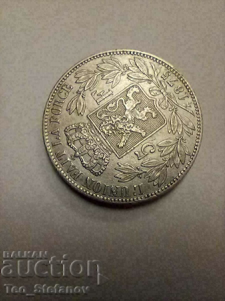 5 Francs 1875 Belgium XF+ Silver with price € 67.00 | 131.04 BGN