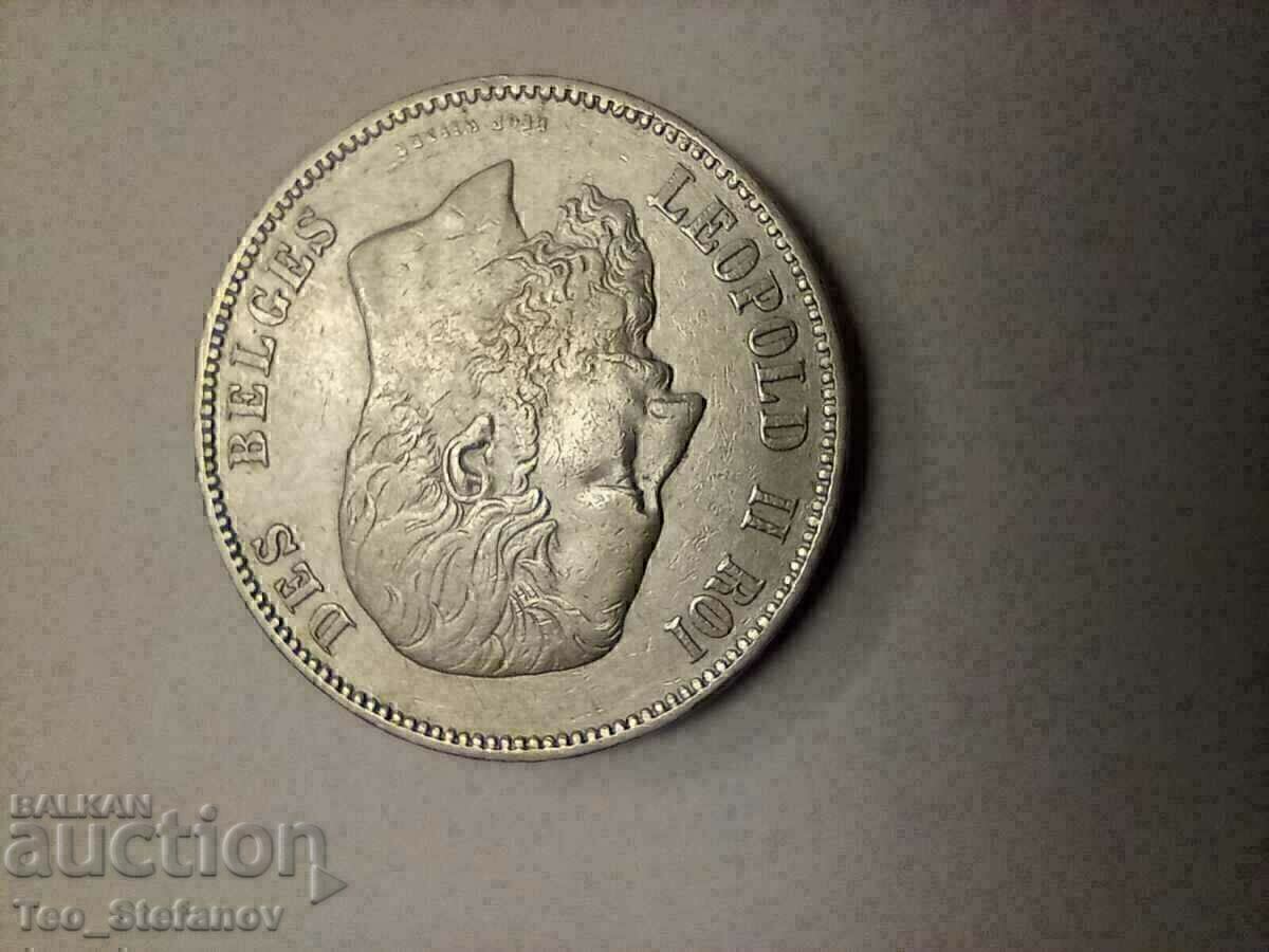 Delivery of 5 Francs 1875 Belgium XF+ Silver