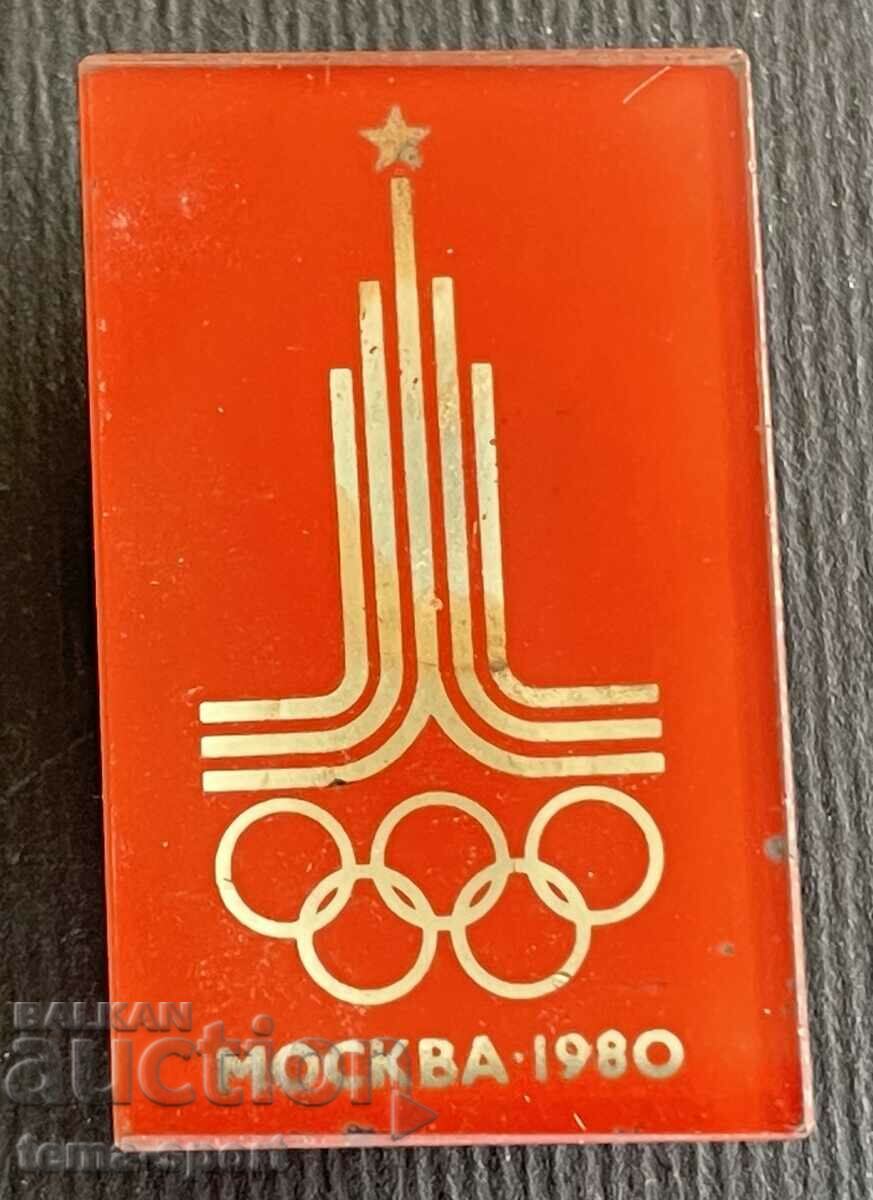 582 Insigna olimpică URSS Jocurile Olimpice de la Moscova 1980. Sticlă