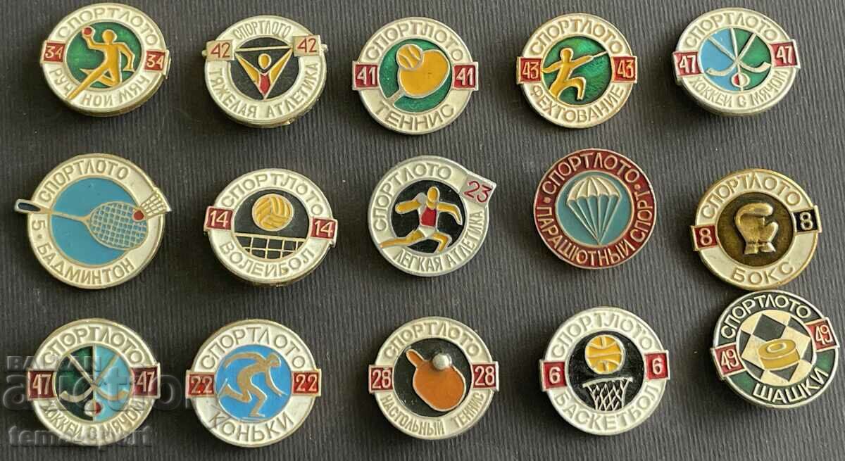 586 USSR 15 signs Sport Toto of the Soviet Union various types