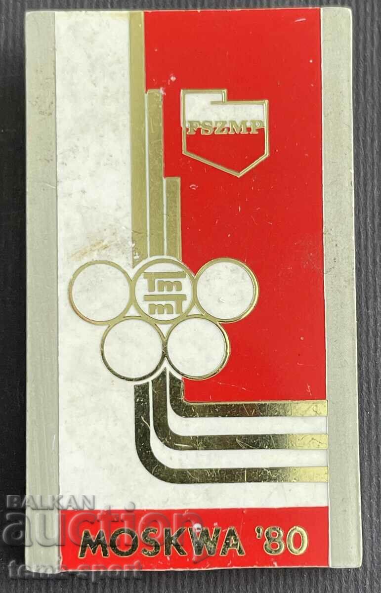 589 Insigna olimpica din Polonia pentru Jocurile Olimpice de la Moscova 1980.