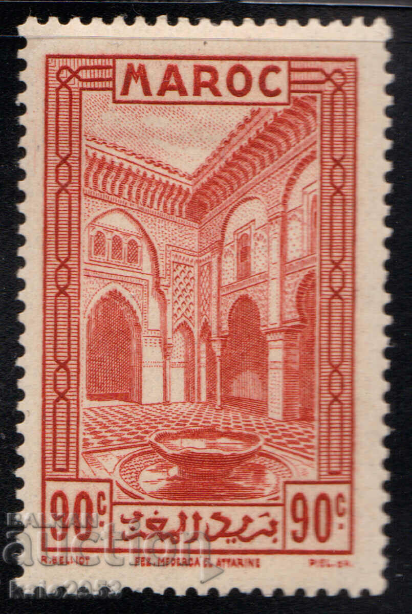 Maroc-1933-Fântână obișnuită și mozaic în palat, MLH