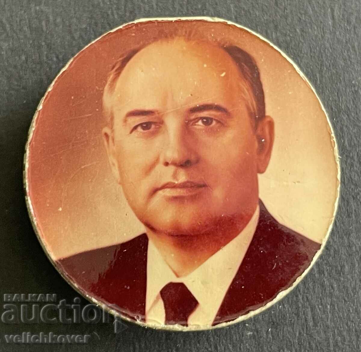 37468 USSR badge with the image of Mikhail Gorbachev 80s.