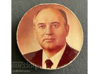 37468 USSR badge with the image of Mikhail Gorbachev 80s.