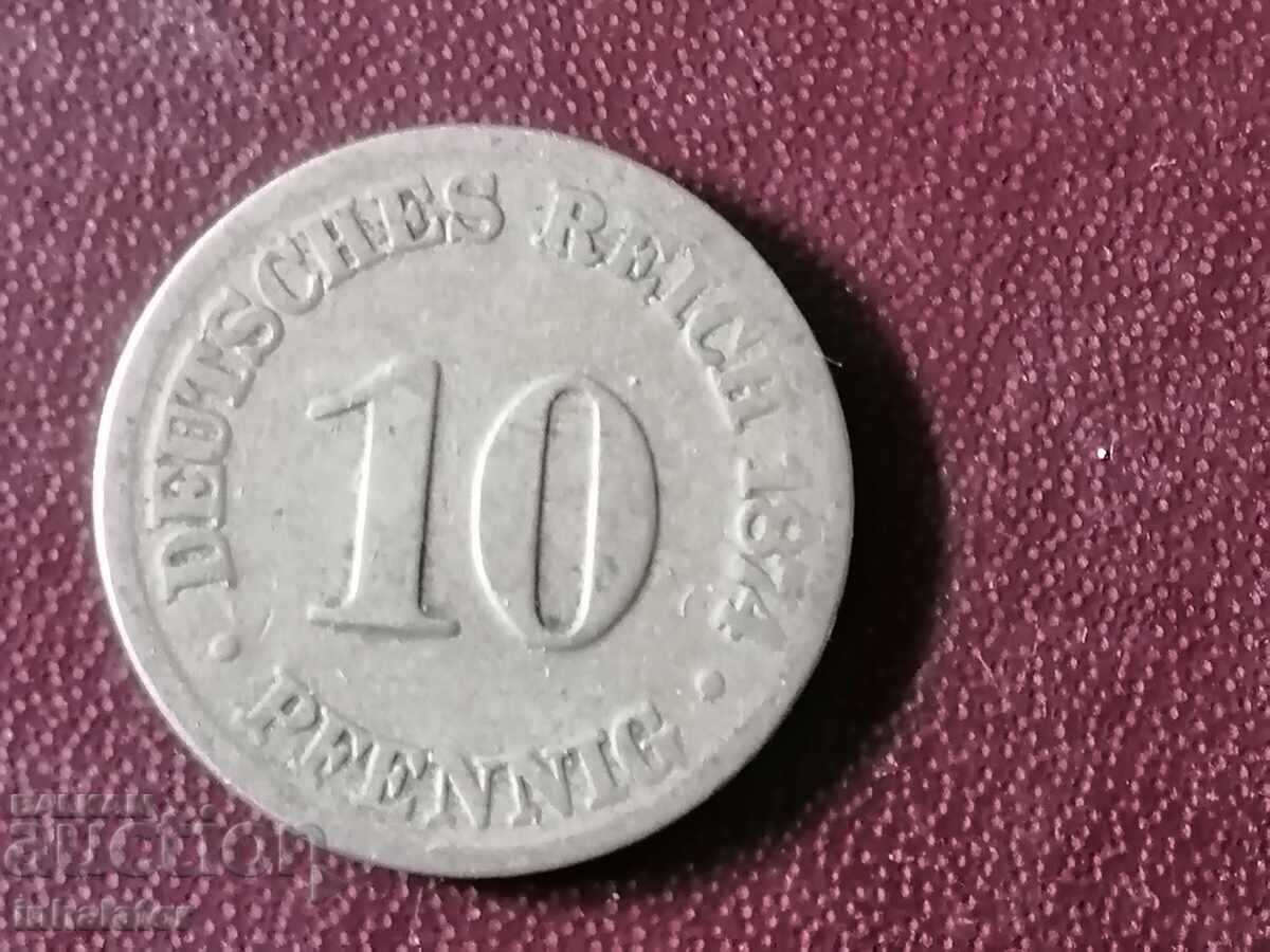 1874 10 pfennig G