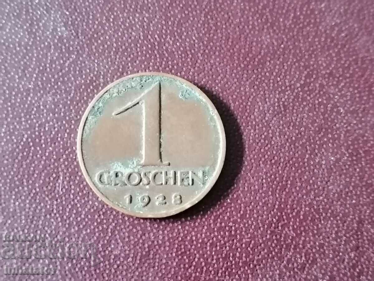 1 грош 1928 год Австрия