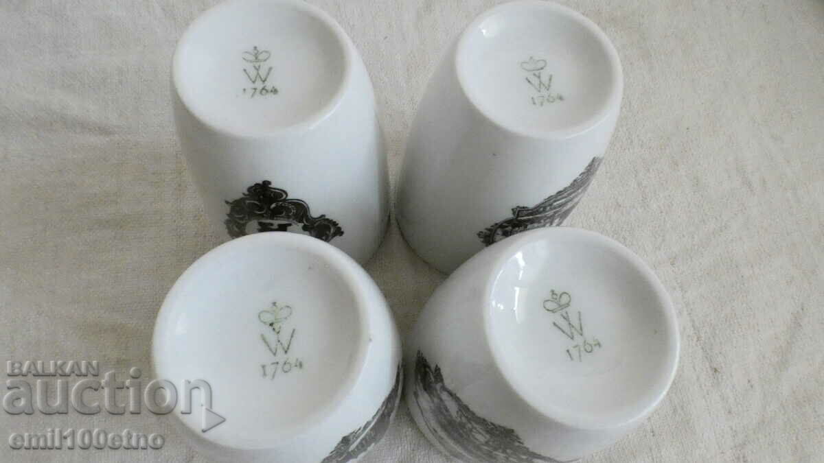 4 cups Berlin Germany porcelain Wallendorf 1764 - 6 4 cups Berlin Germany porcelain Wallendorf 1764 - 6