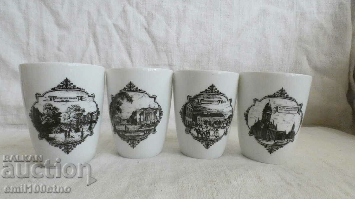 4 cups Berlin Germany porcelain Wallendorf 1764