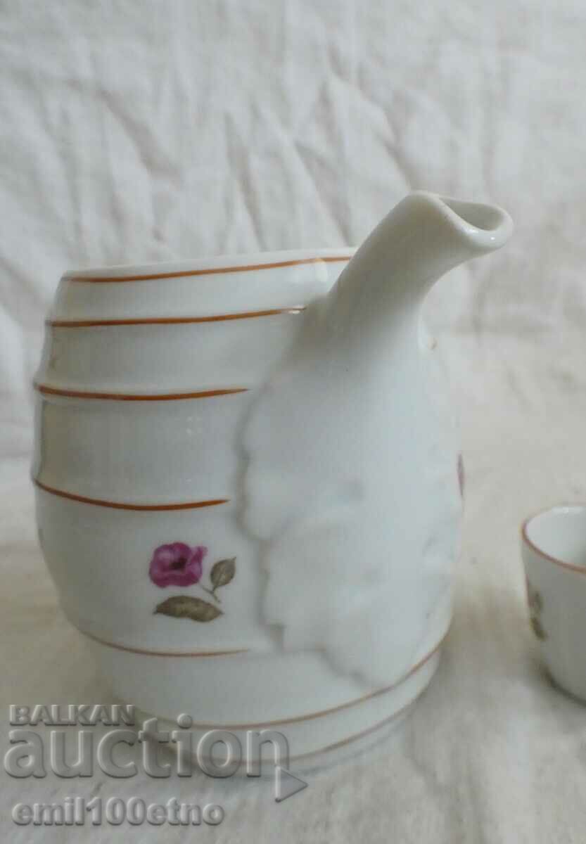 Bure jug set + 2 cups of old Bulgarian Isis porcelain - 6 Bure jug set + 2 cups of old Bulgarian Isis porcelain - 6