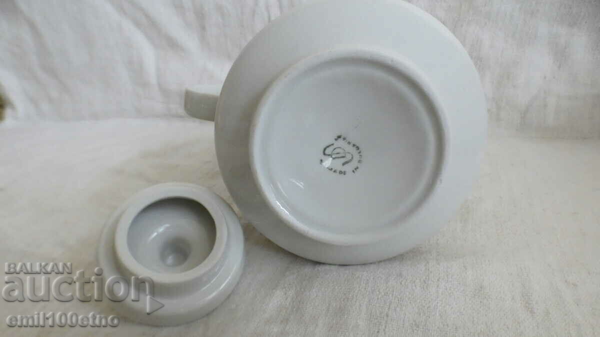 Teapot - jug old Bulgarian porcelain Djanko Stefanov Razgrad - 6