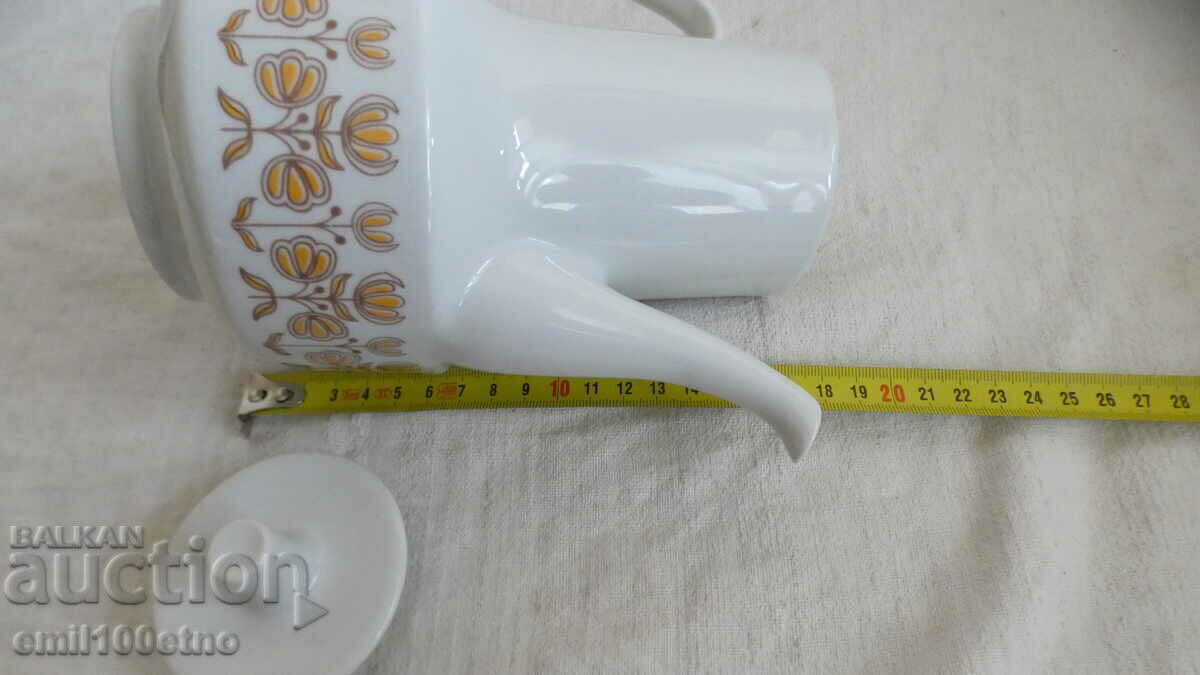 Teapot - jug old Bulgarian porcelain Djanko Stefanov Razgrad - 7