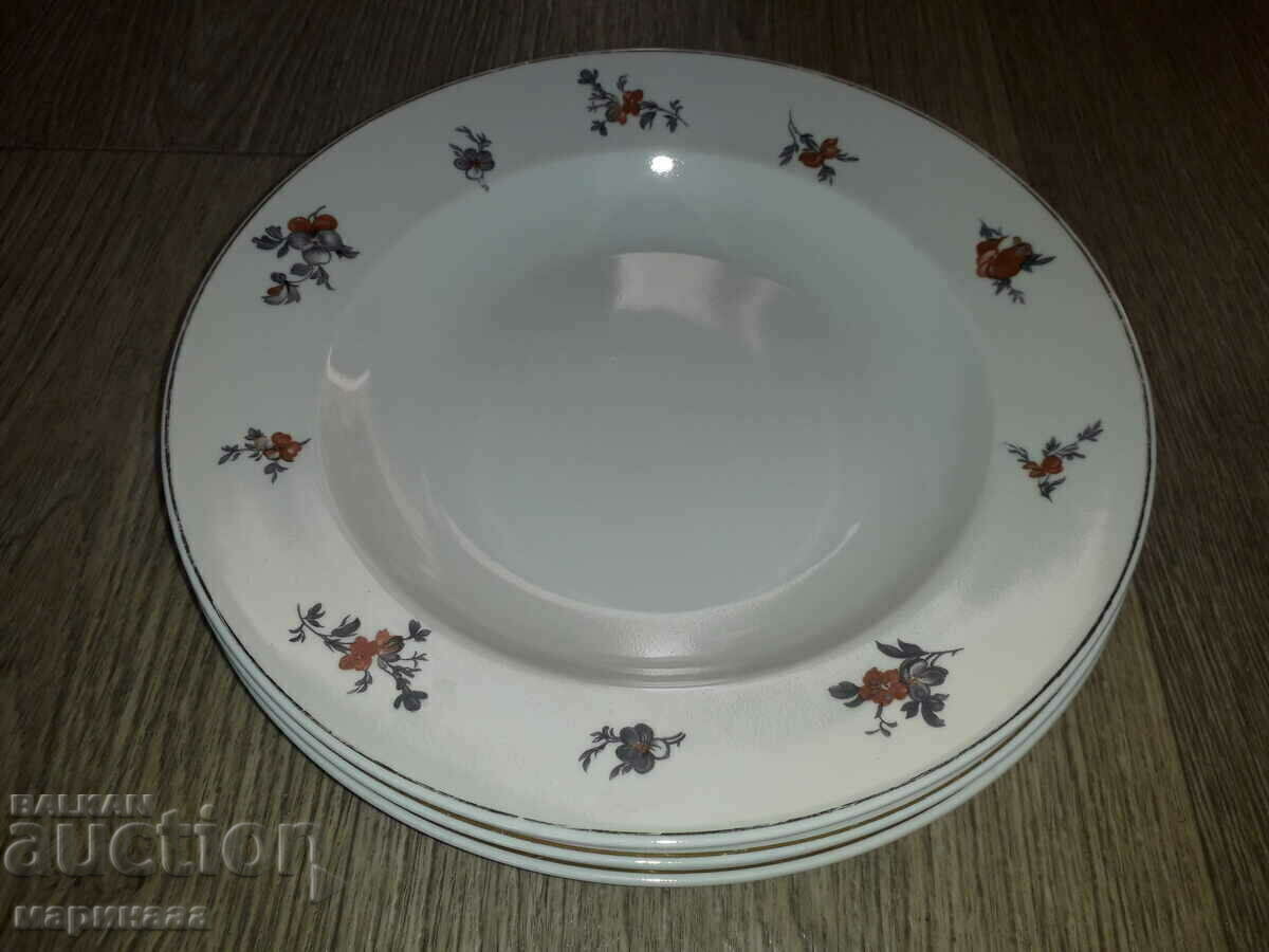 NEW SOUP PLATES. PORCELAIN. SWITZERLAND - 6 NEW SOUP PLATES. PORCELAIN. SWITZERLAND - 6