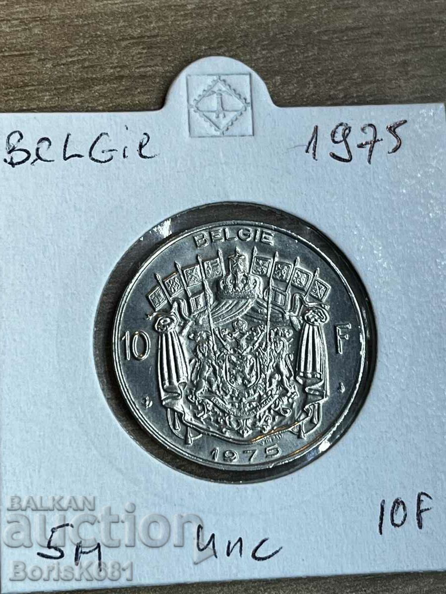 10 франка 1975 Белгия AU/UNC