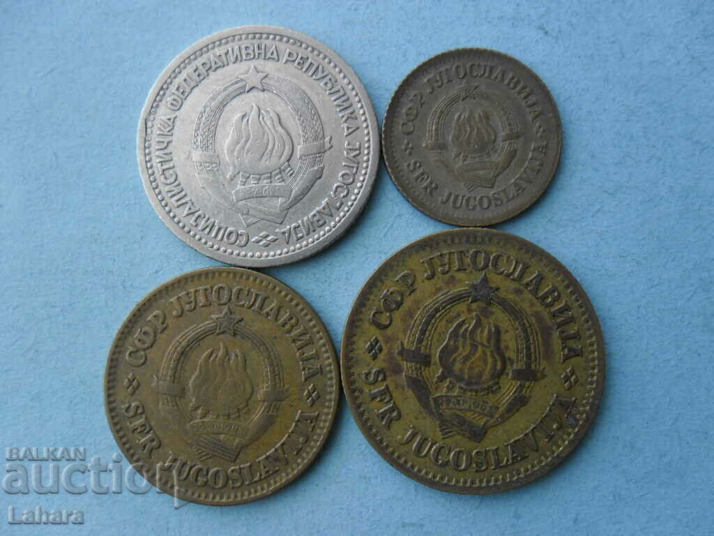 1 dinar and 5, 10 and 20 coins 1965 Yugoslavia with price 1.60 BGN | € 0.82