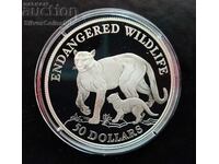 Silver $50 Puma 1991 Endangered Animals