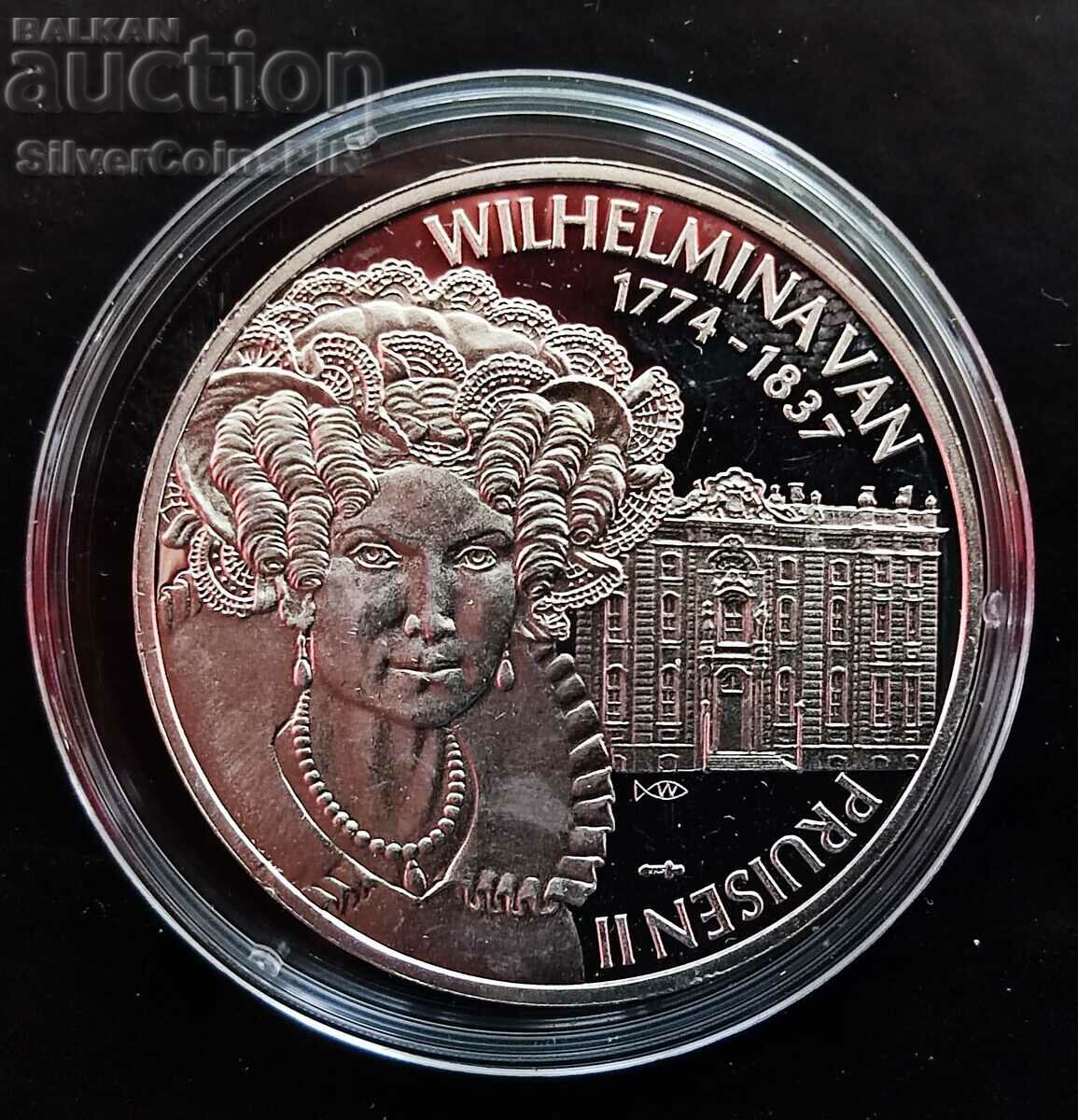 Silver Medal Wilhelmina van Prussen II Netherlands