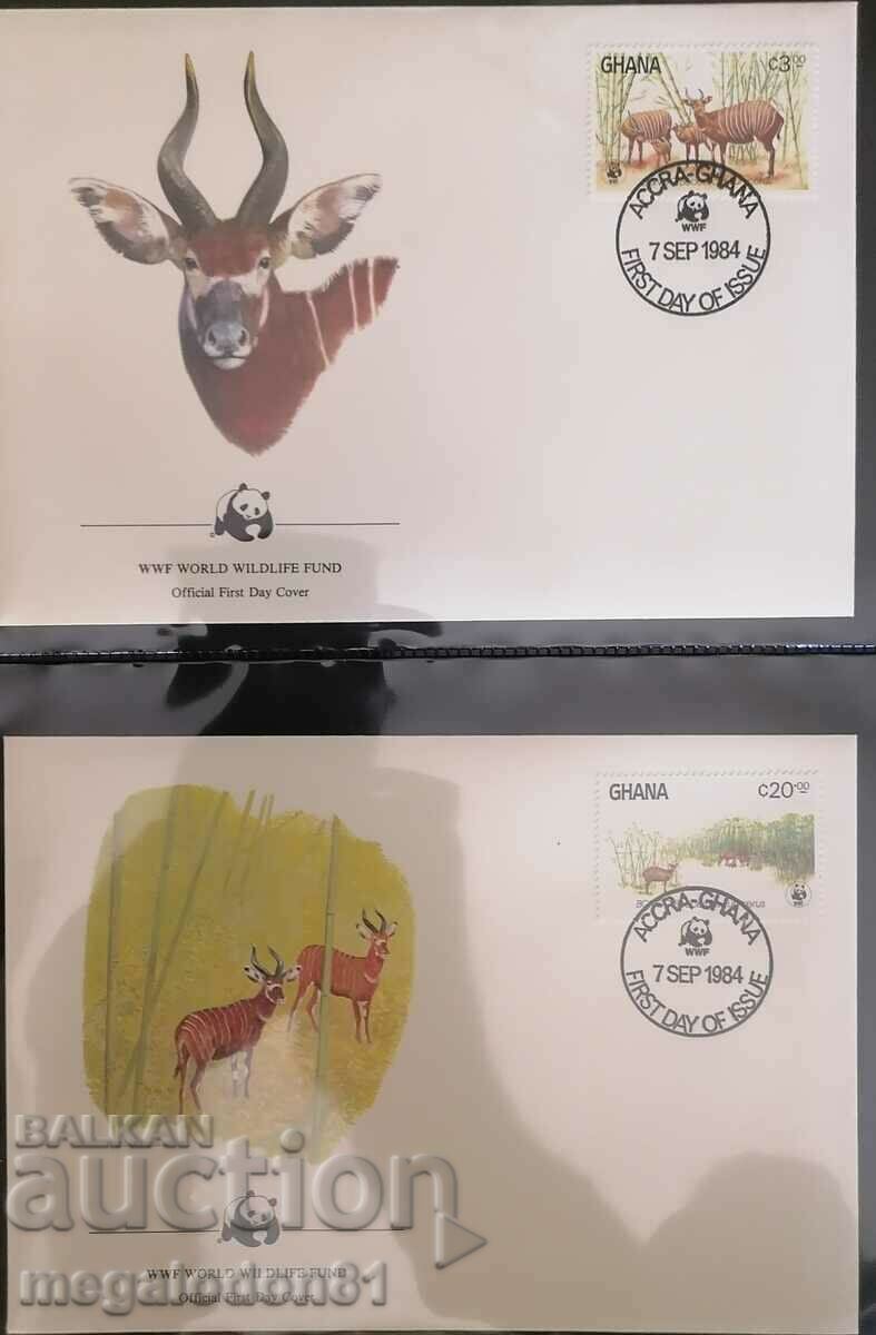 Ghana - WWF fauna, antelope with price 5.00 BGN | € 2.56 Ghana - WWF fauna, antelope with price 5.00 BGN | € 2.56