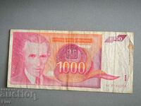 Banknote - Yugoslavia - 1000 dinars | 1990