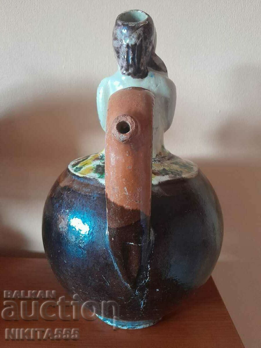 Old Rare Ritual Pitcher - Girl with Rabbit - 5