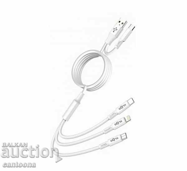 Cable 4 in 1, USB and USB-C to MICRO USB, USB-C, lightinig with price 9.99 BGN | € 5.11