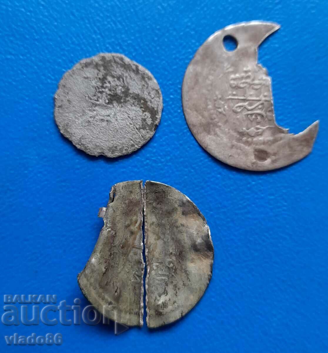 Три османски сребърни монети