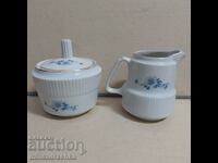 ISIS porcelain sugar bowl and jug