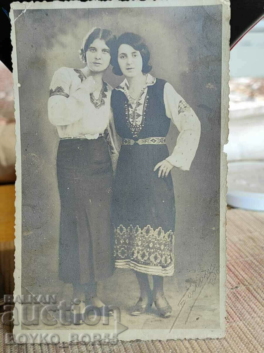 Стара Кабинетна Снимка Балаш Русе Момичета 1920те г