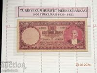 1000 lire Turcia 1930 rare ..- bancnota este o Copie