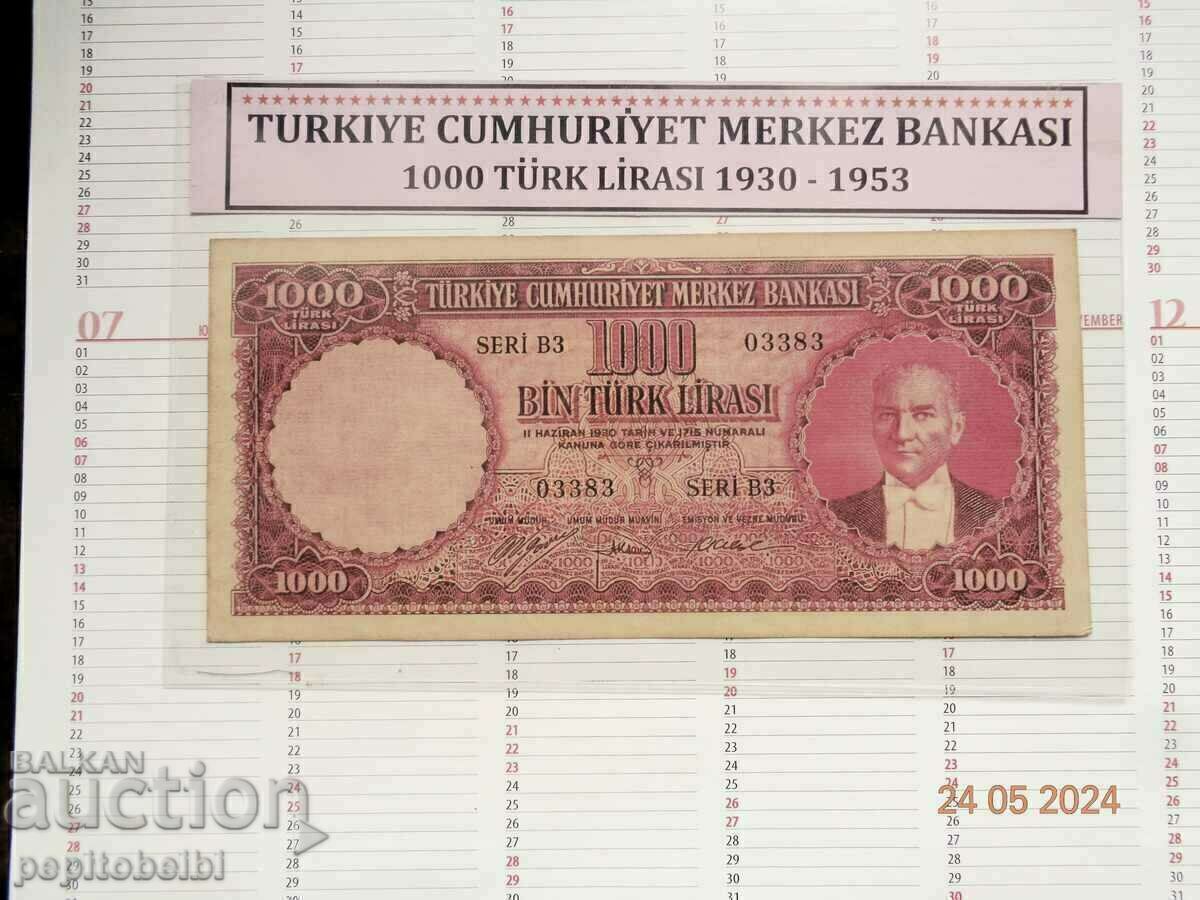 Livrarea 1000 lire Turcia 1930 rare..- bancnotele sunt Copii