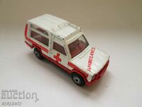 Bulgarian Soc metal toy trolley Matchbox Ambulance 1982