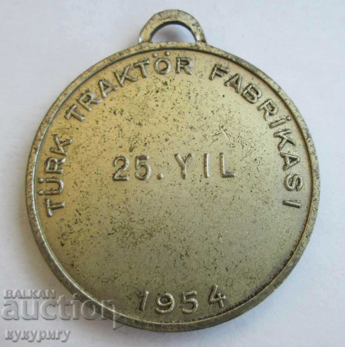 Old Turkish medal sign tractor plant 1954 with price 30.00 BGN | € 15.34 Old Turkish medal sign tractor plant 1954 with price 30.00 BGN | € 15.34