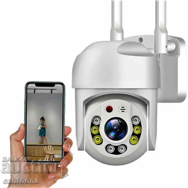 8 Mpx WiFi ασύρματη IP κάμερα με νυχτερινή όραση, 360°, Full HD