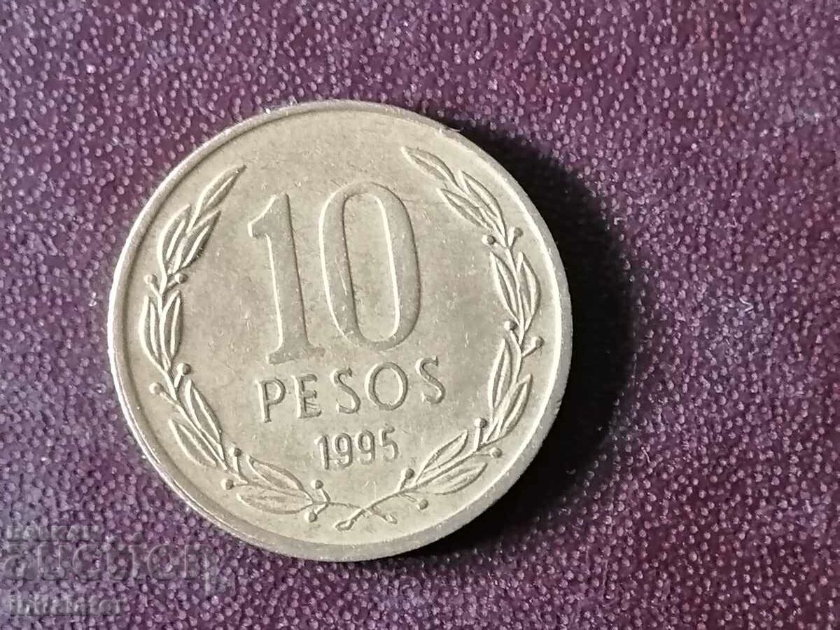 Чили 10 песос 1995 год