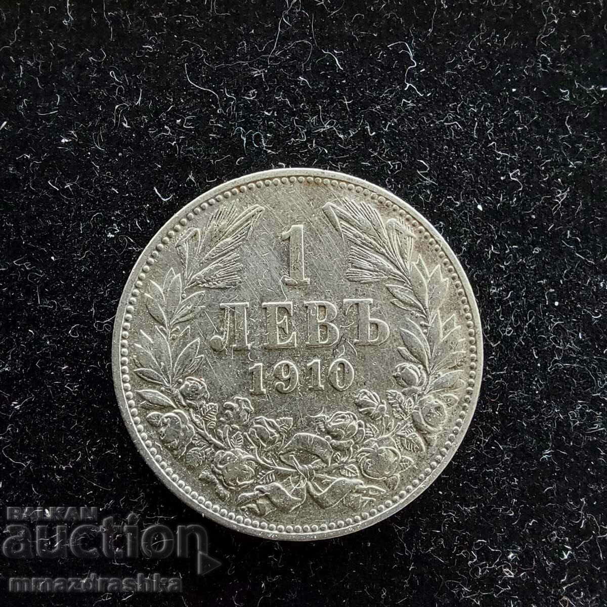 1 lev, anii 1910, argint