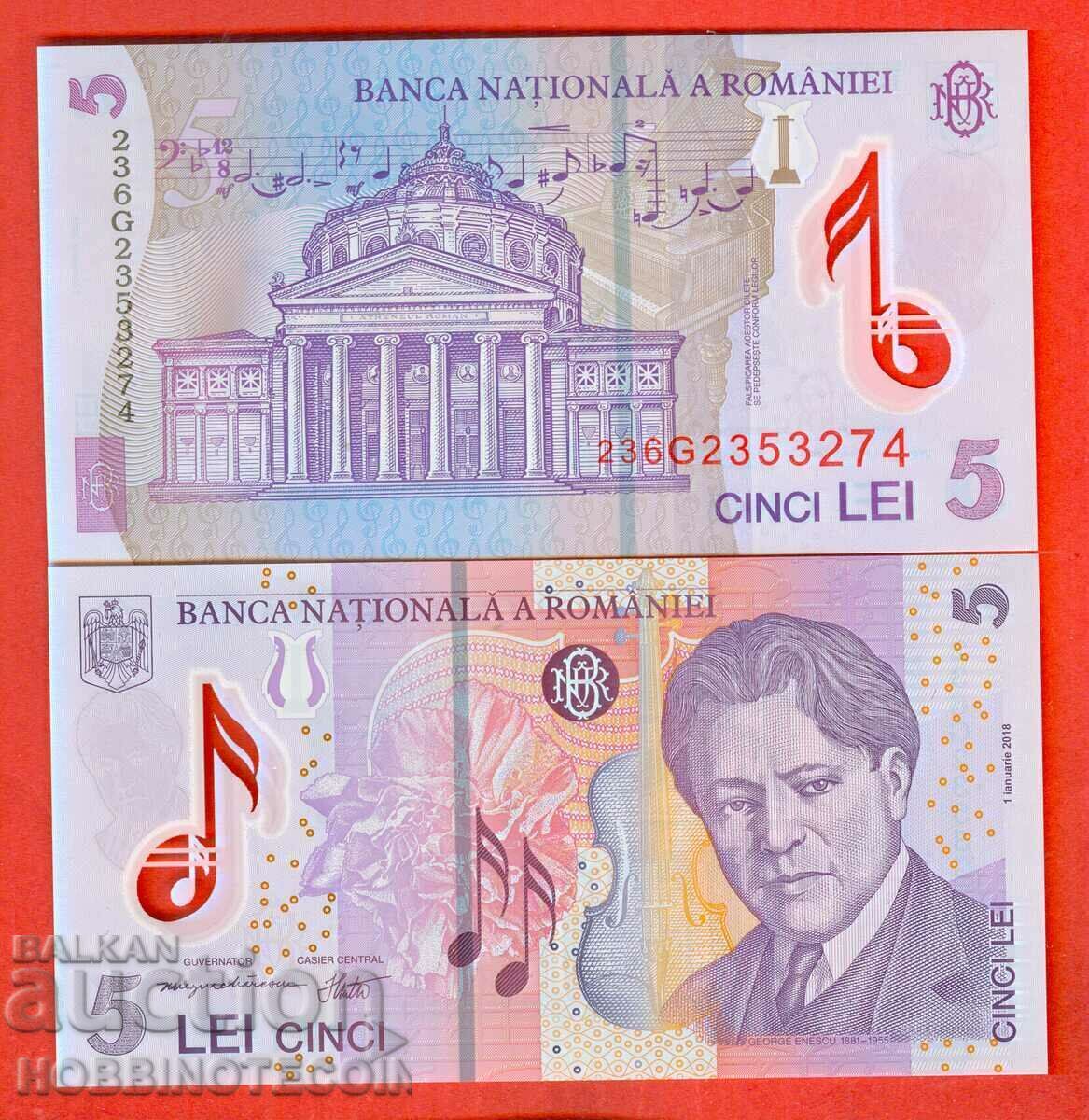 ROMANIA ROMANIA 5 lei issue issue 2018 2023 NEW UNC ROMANIA ROMANIA 5 lei issue issue 2018 2023 NEW UNC