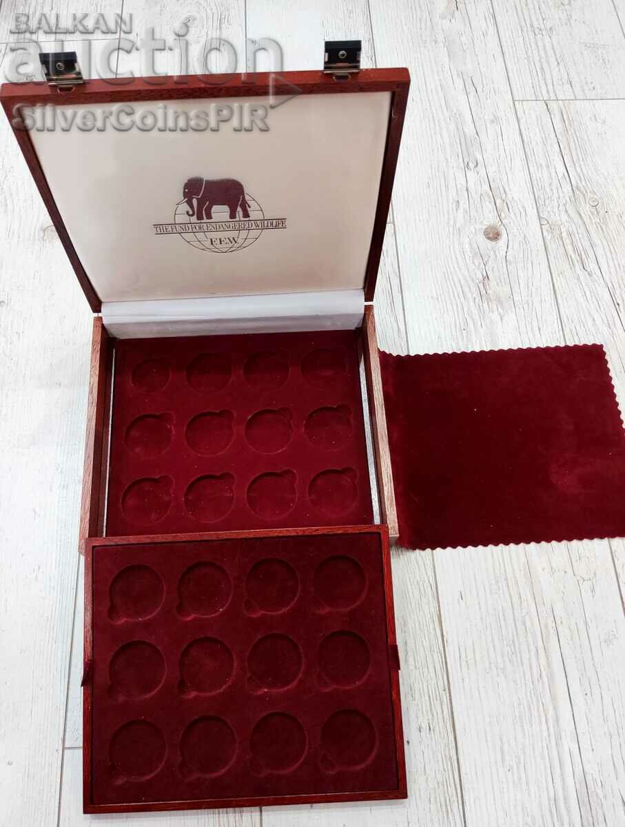 Large box for 24 pcs. Coins Solid Wood