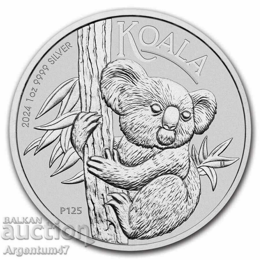 СРЕБРО 1 OZ 2024 АВСТРАЛИЯ - КОАЛА