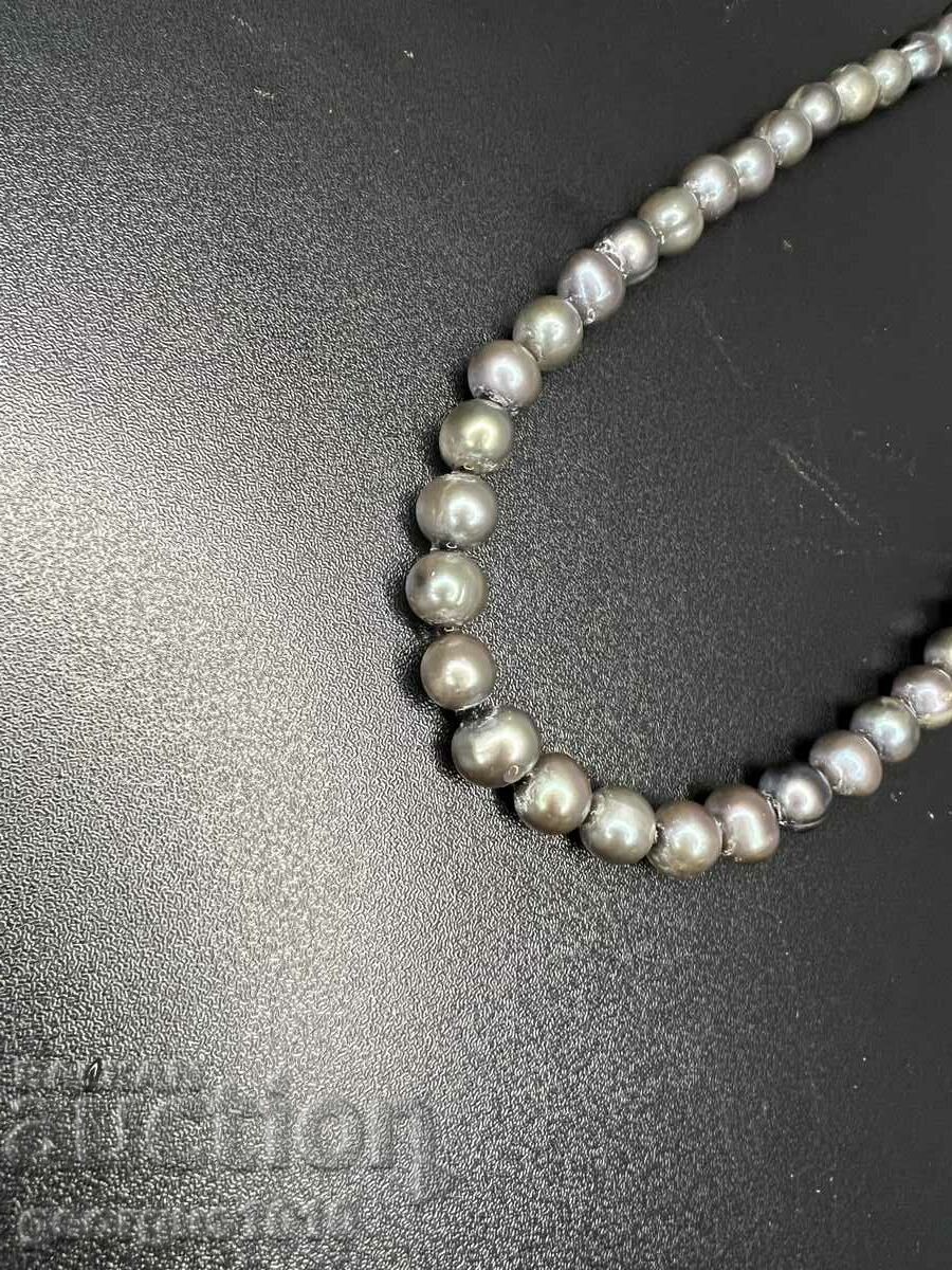 Necklace with black pearls #5454